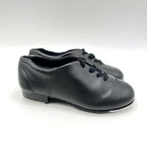 10W 10 WIDE Capezio CG17C Fluid Black Lace Up Tap Dance Shoes Little‎ Girls Kids